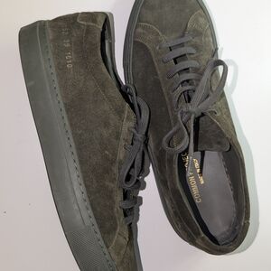 Common Projects Men's Sneakers - Dark Green Suede